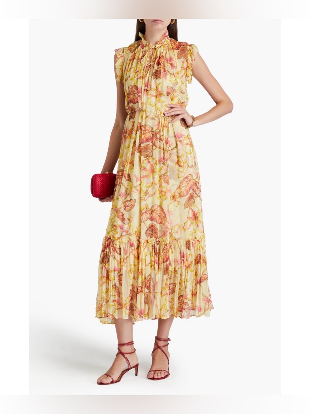 NWT Authentic Zimmermann Matchmaker Flutter Floral Midi-Dress size AU 3